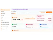 Tableau de bord du logiciel de devis Maitrio